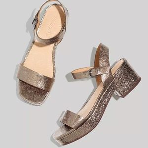 Madewell The Lina Platform Sandal in Crinkled Leather - NWT and box